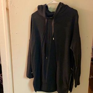 Grey oversized aerie hoodie with zippers